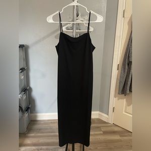 Black spaghetti strap midi dress
